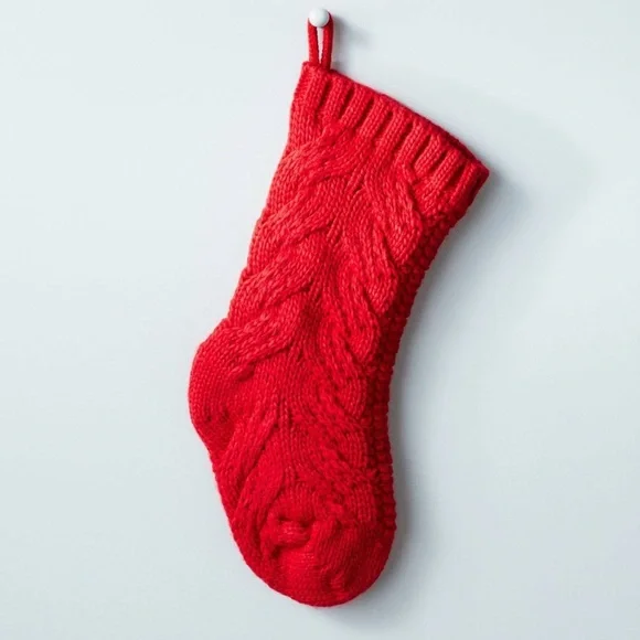 NEW Hearth & Hand red knit Christmas stocking - Picture 4 of 6